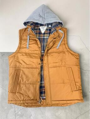 Weatherproof Men's Quilted Hooded Vest - Mustard Yellow